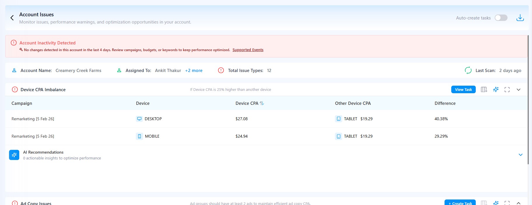 High Spend Keyword with 0 Conversions - Google Ads account issues report